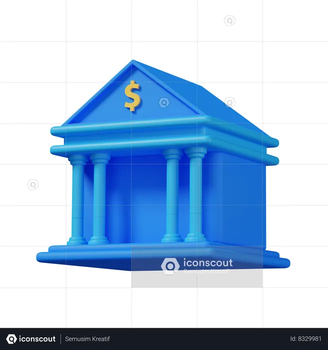 Prédio do banco  3D Icon