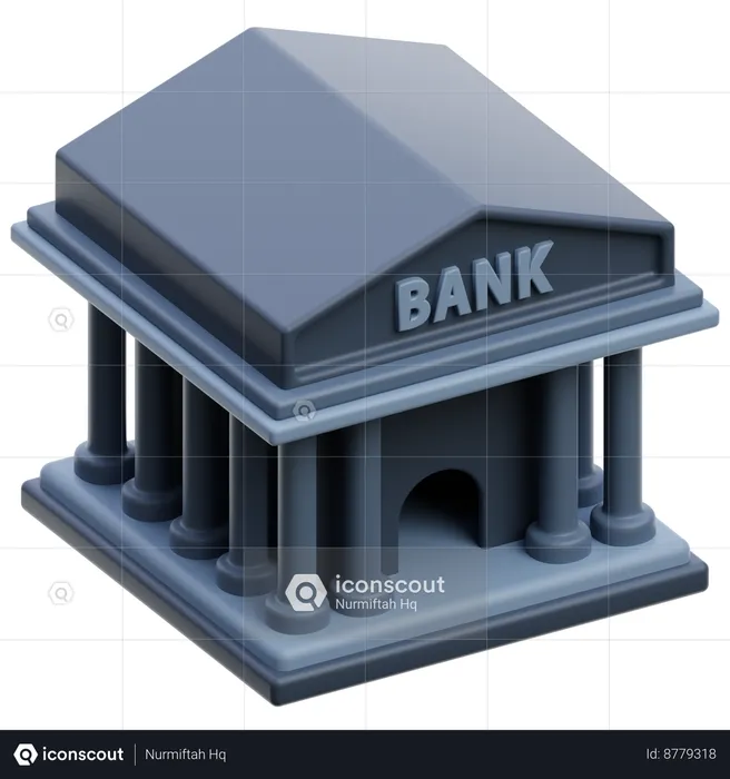 Edificio del banco  3D Icon