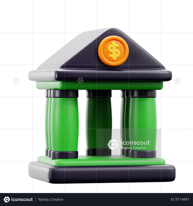 Prédio do banco  3D Icon