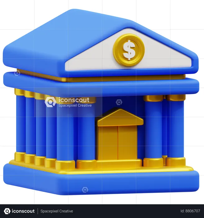 Prédio do banco  3D Icon