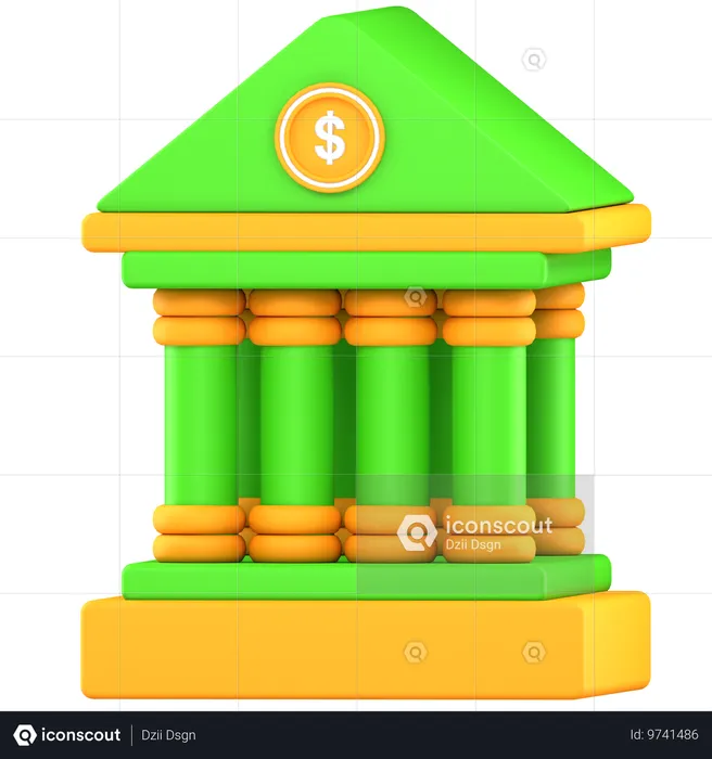 Prédio do banco  3D Icon