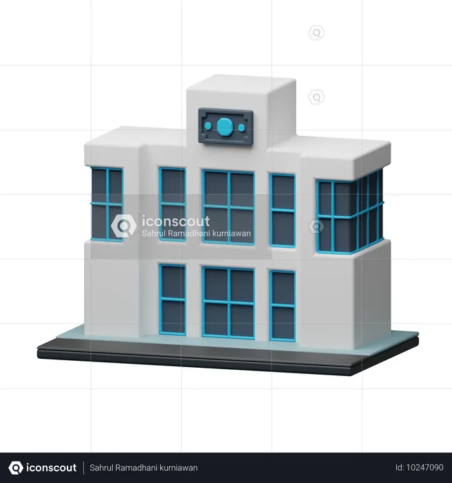 Edificio del banco  3D Icon