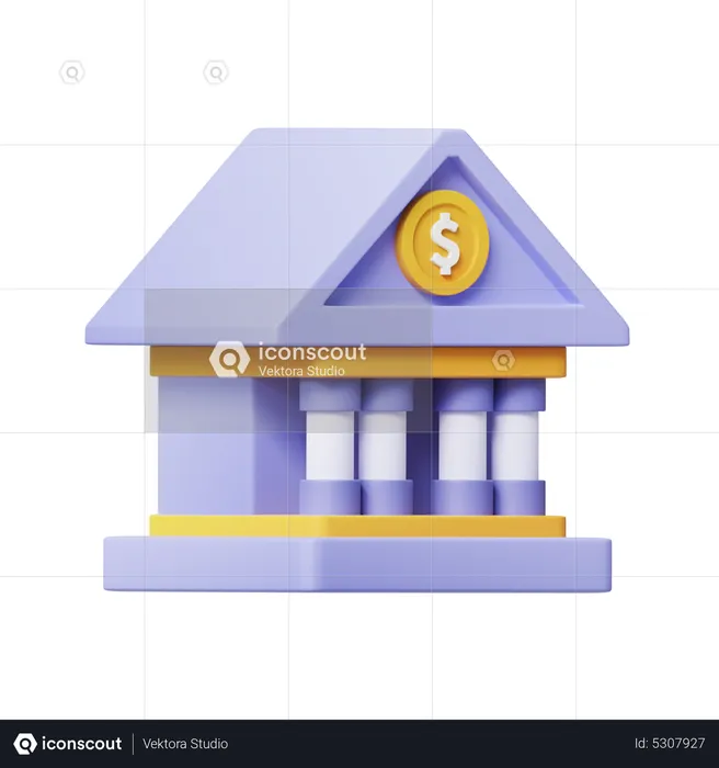 Edificio del banco  3D Icon