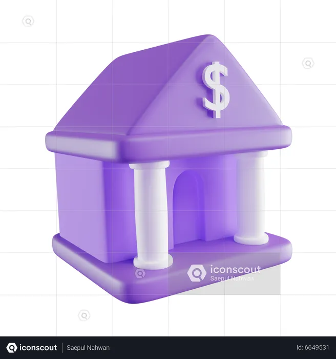 Prédio do banco  3D Icon