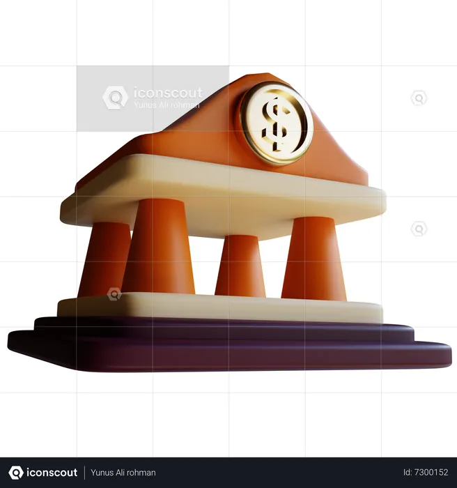 Prédio do banco  3D Icon