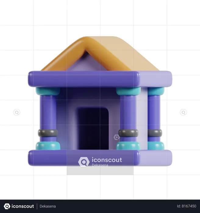 Edificio del banco  3D Icon