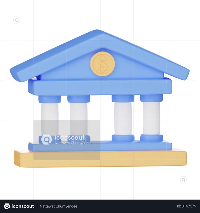 Prédio do banco  3D Icon