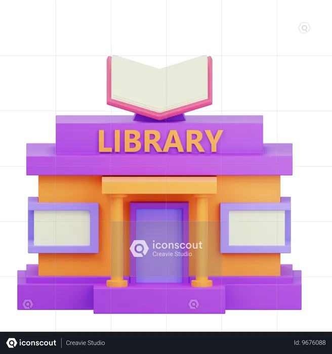 Prédio da biblioteca  3D Icon