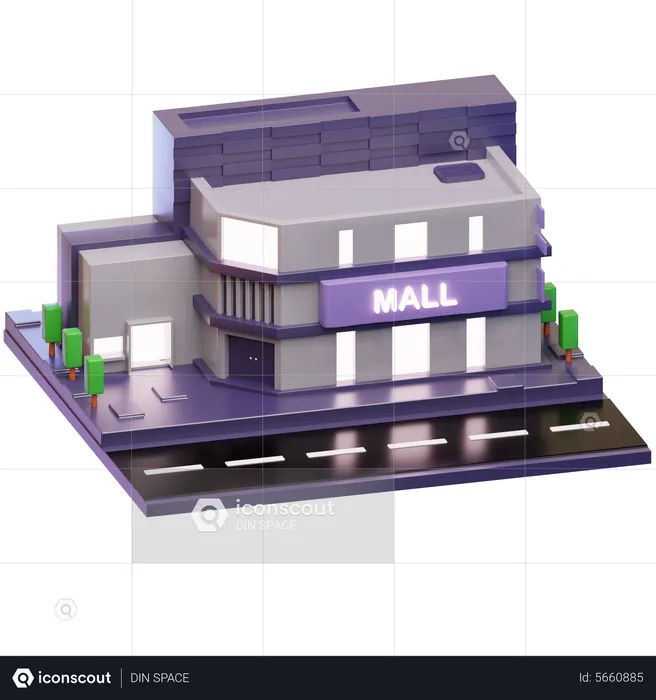 Edificio del centro comercial  3D Illustration