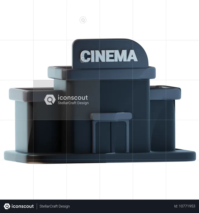 Edificio de cine  3D Icon