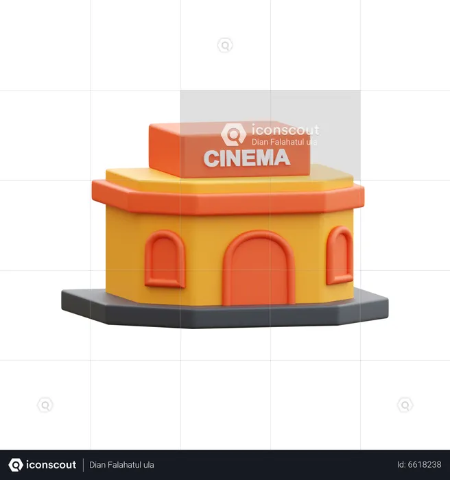 Edificio de cine  3D Icon