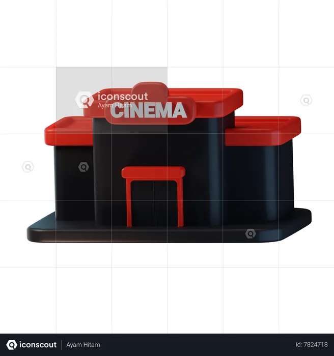 Edificio de cine  3D Icon