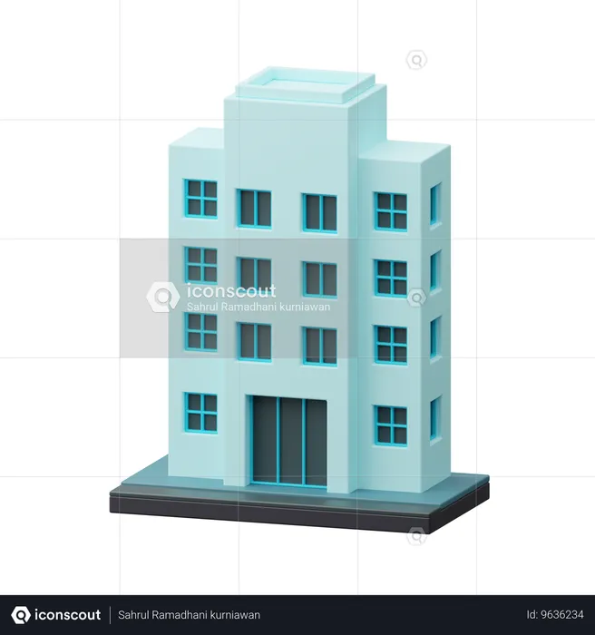 Edificio de apartamentos  3D Icon