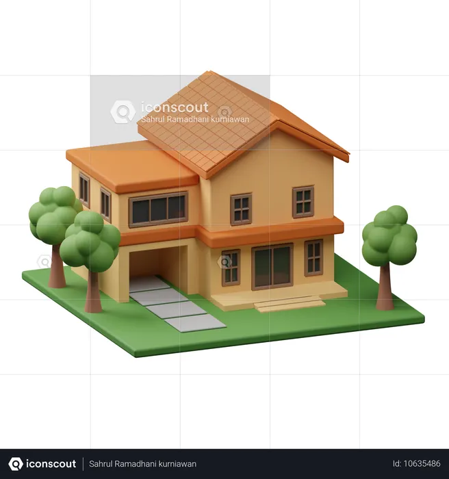 Construcción de casas  3D Icon