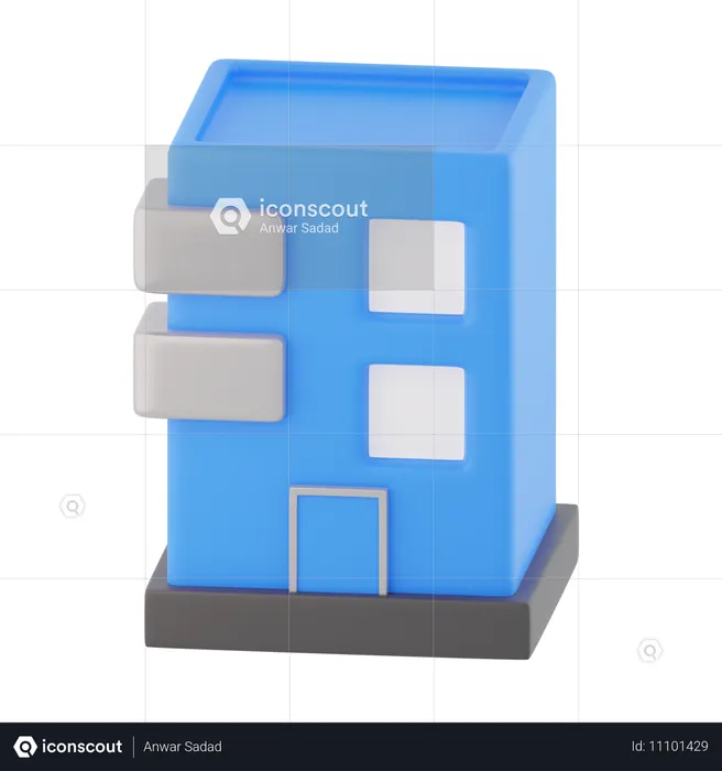 Prédio comercial  3D Icon