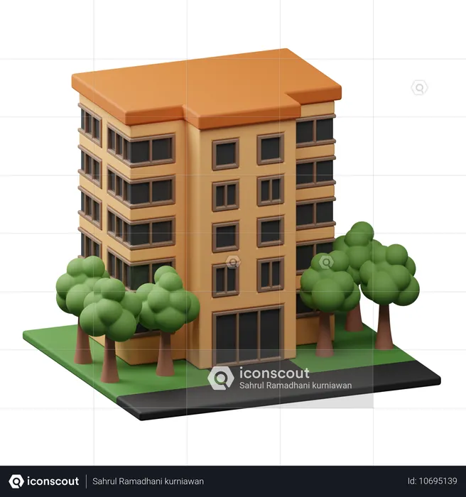 Edificio de lujo  3D Icon