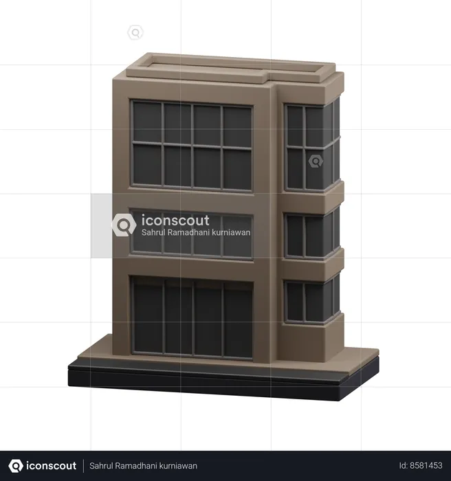 Edificio de oficinas  3D Icon