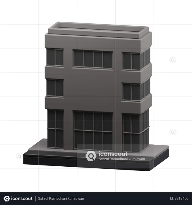 Edificio de oficinas  3D Icon