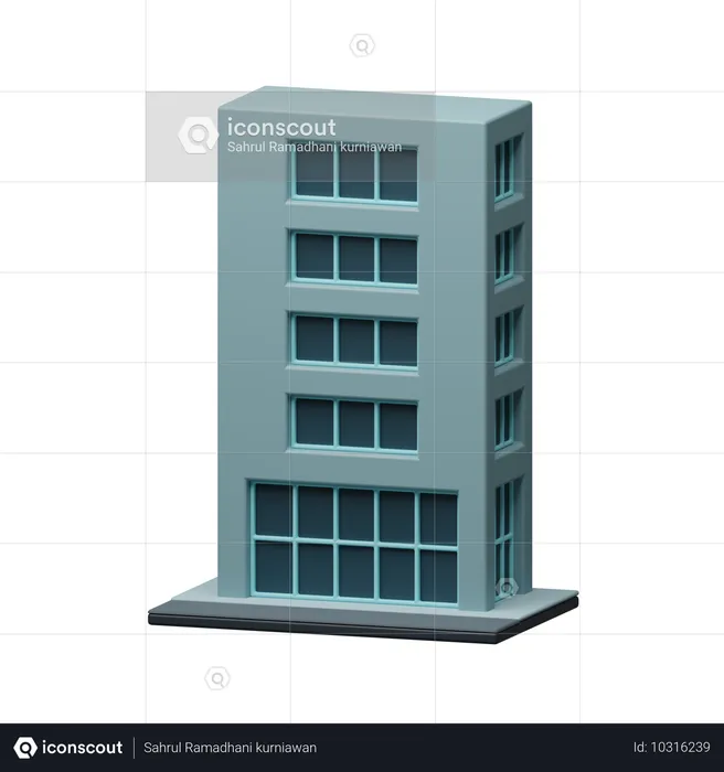 Edificio de oficinas  3D Icon