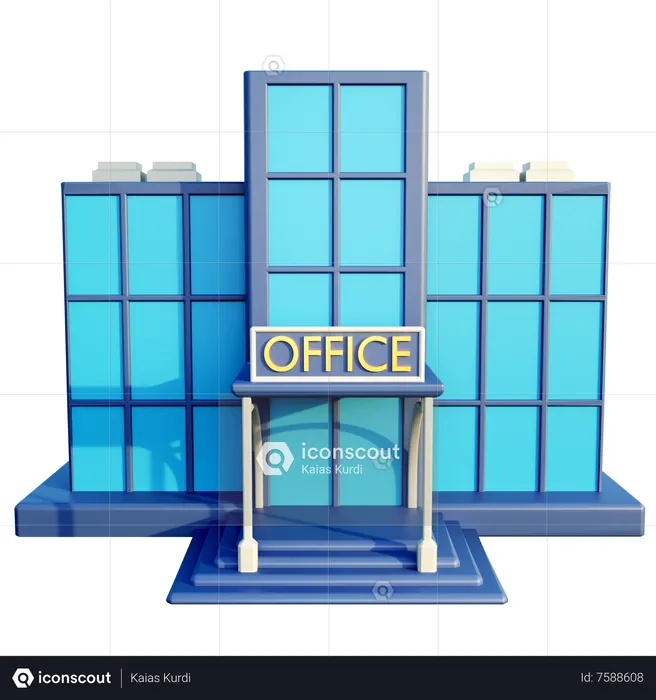 Edificio de oficinas  3D Icon