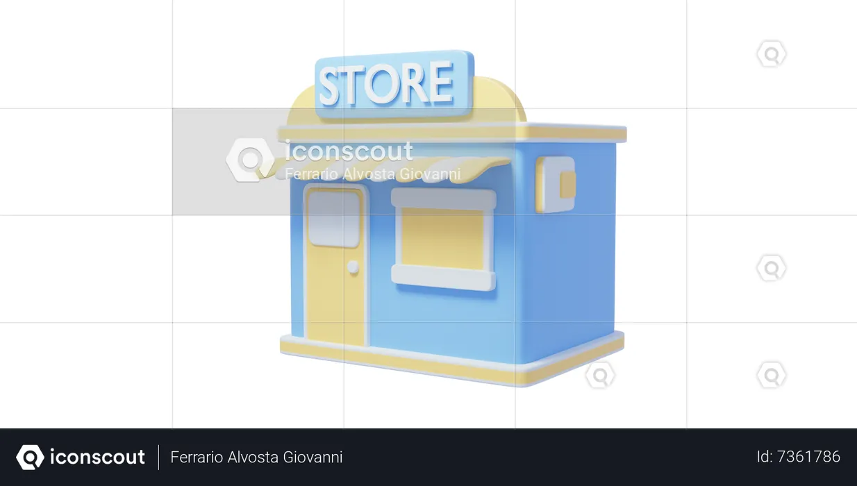 Edificio de tienda  3D Icon