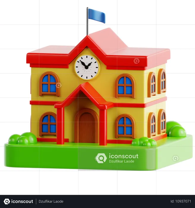 Edificio escolar  3D Icon