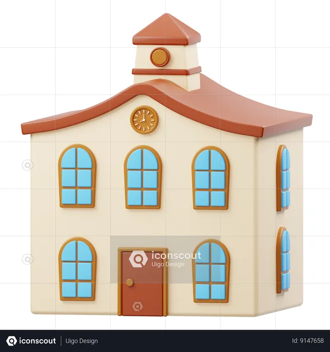 Edificio escolar  3D Icon