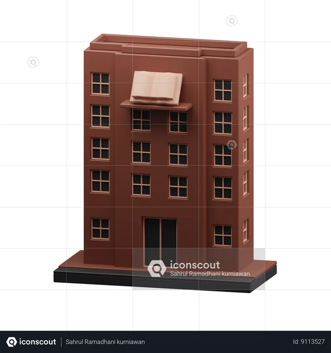 Edificio escolar  3D Icon