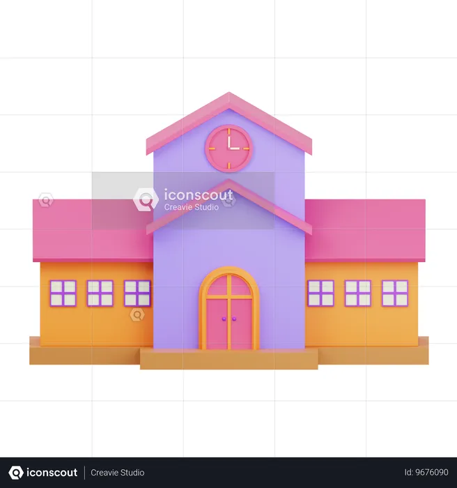 Edificio escolar  3D Icon