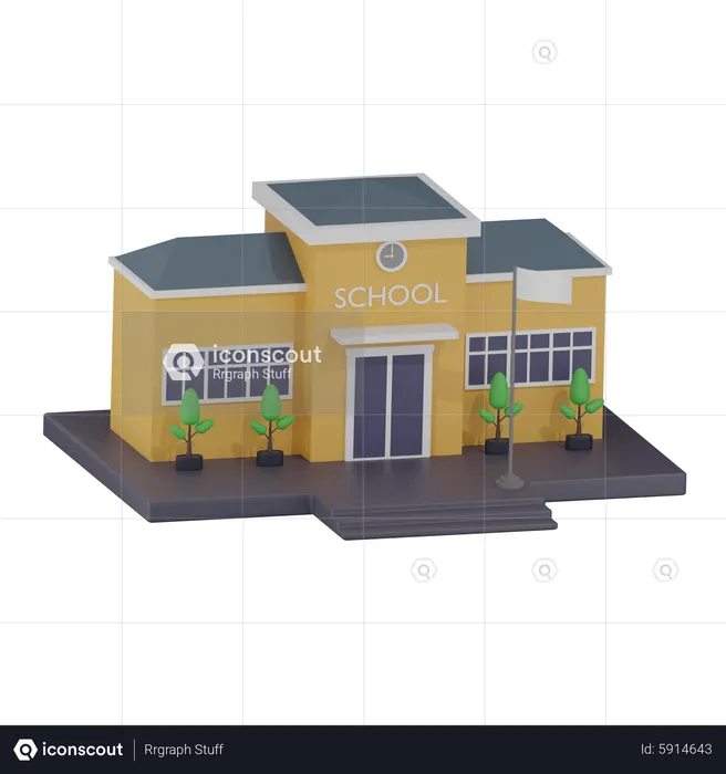 Edificio escolar  3D Icon