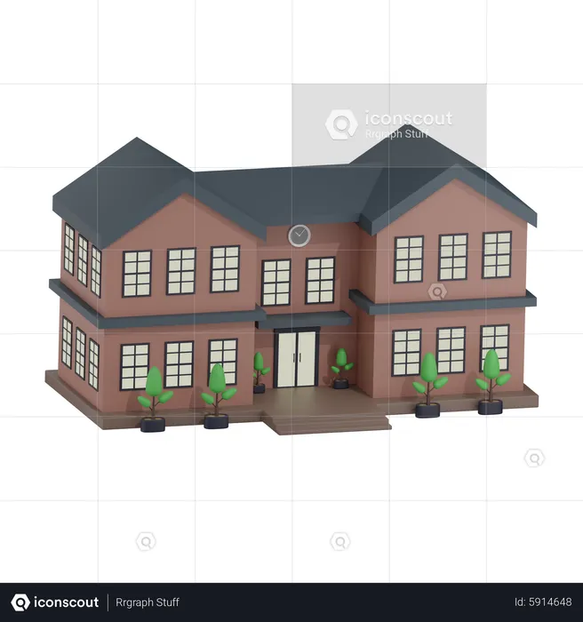 Edificio escolar  3D Icon