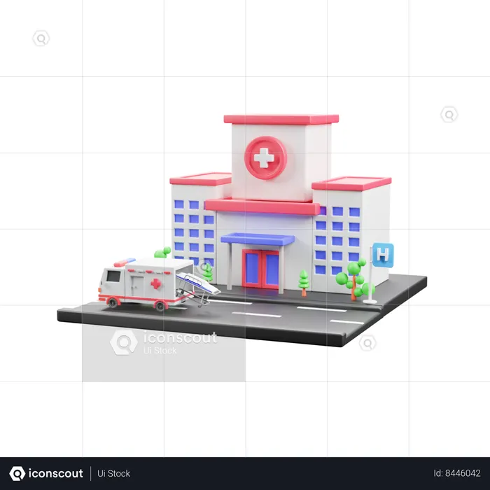 Edificio hospitalario  3D Icon