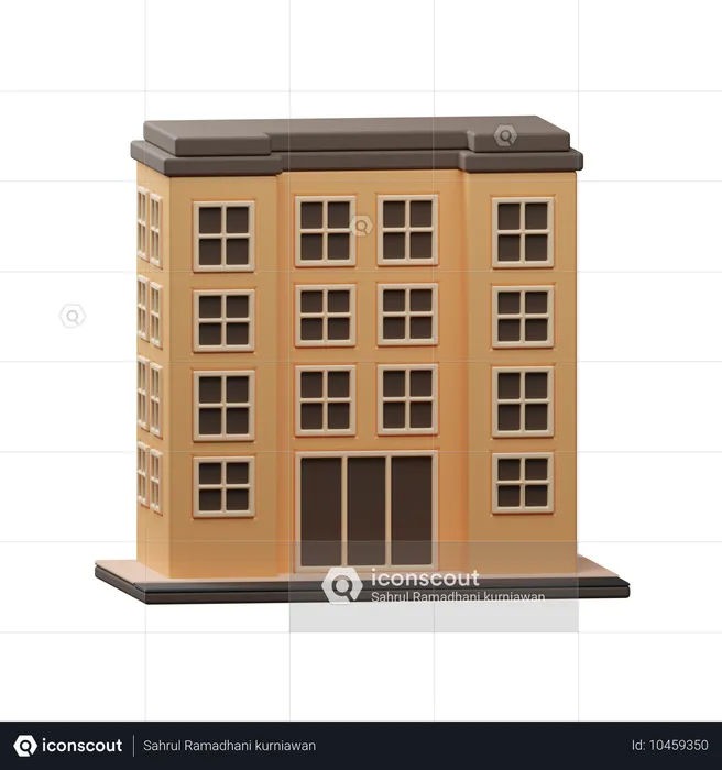 Edificio hotelero  3D Icon