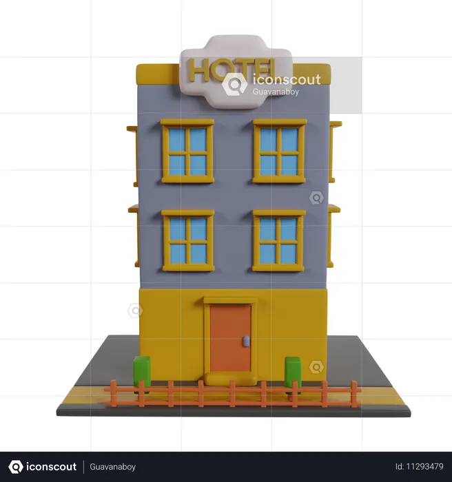 Edificio hotelero  3D Icon