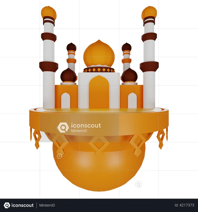 Edificio de la mezquita  3D Illustration