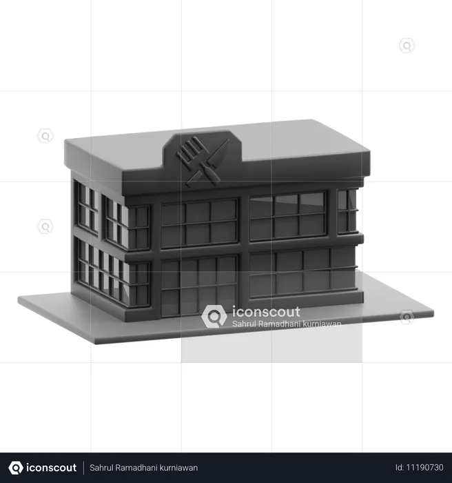 Edificio de restaurante  3D Icon