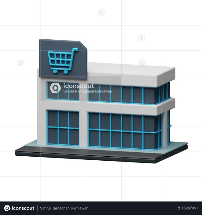 Edificio de supermercado  3D Icon