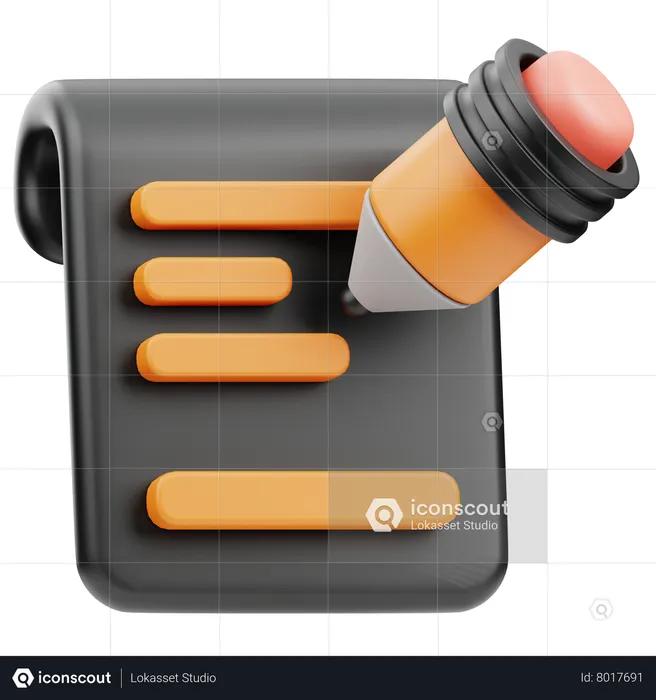 Editor de documentos  3D Icon