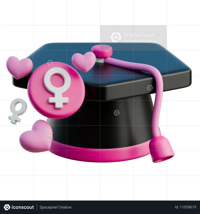 Educação feminina  3D Icon