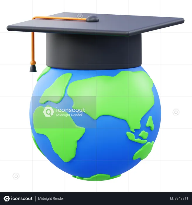 Educação Global  3D Icon