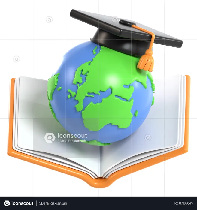 Educação Global  3D Icon