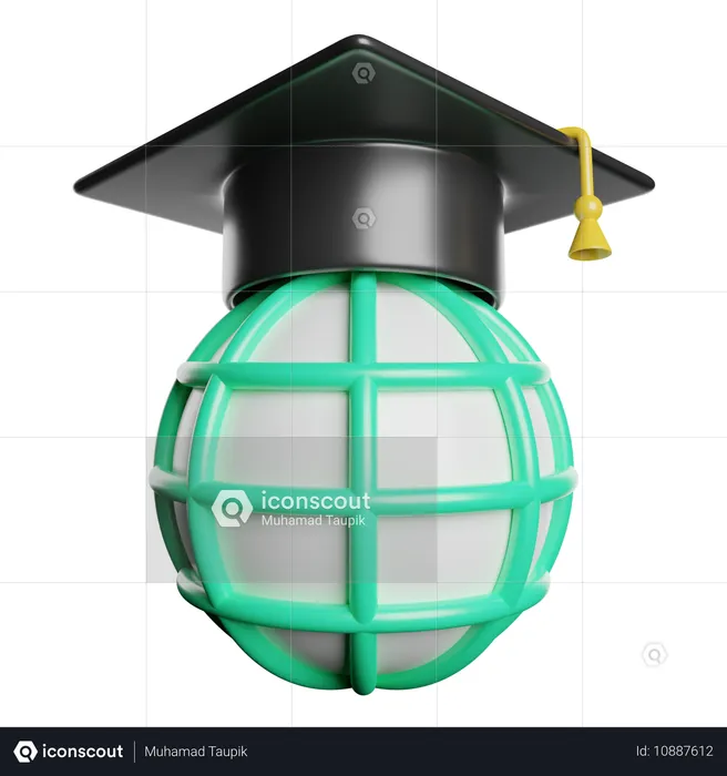 Educação Global  3D Icon