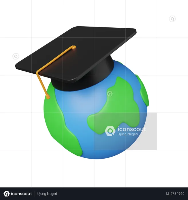 Educação Global  3D Icon