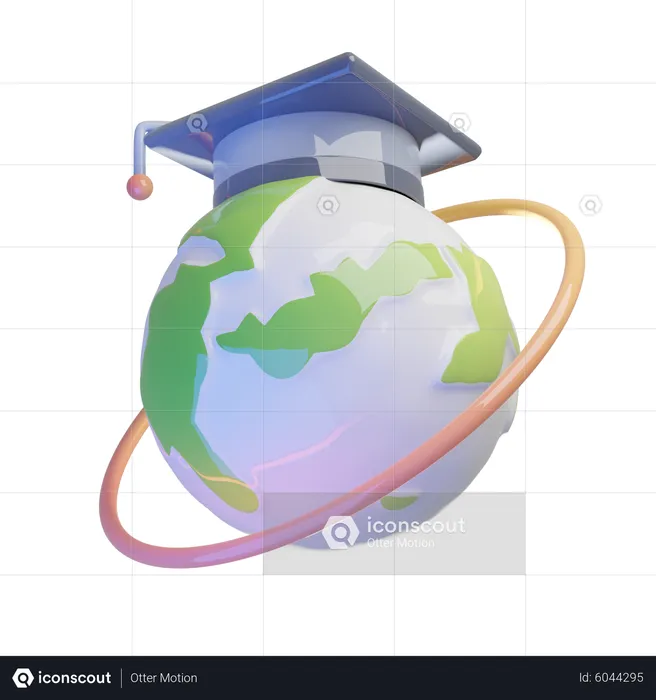 Educação Global  3D Icon