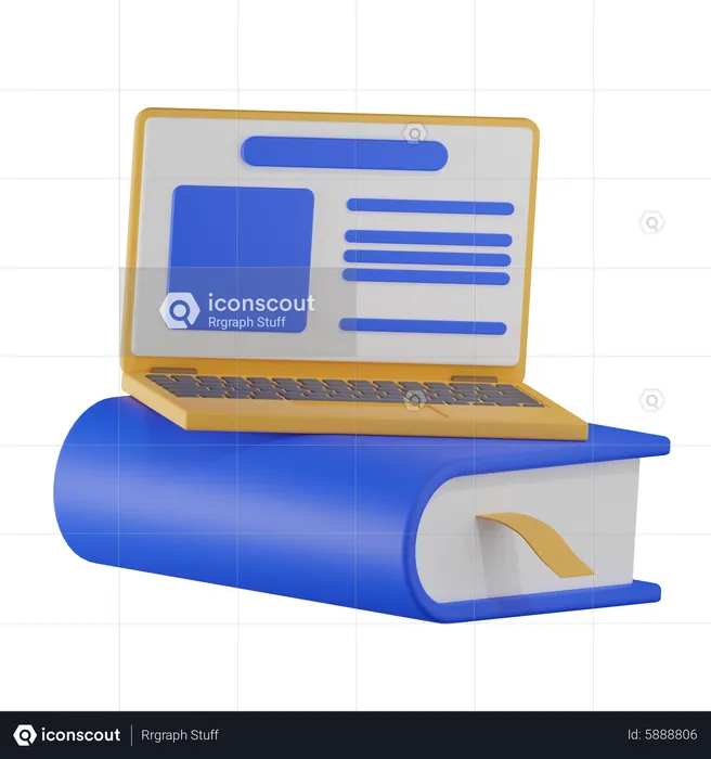 Educação online  3D Icon