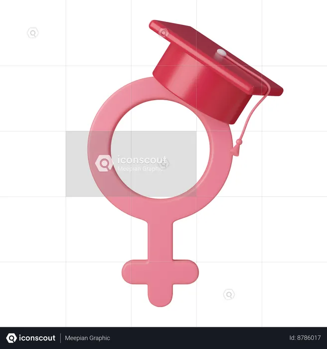 Educacion femenina  3D Icon