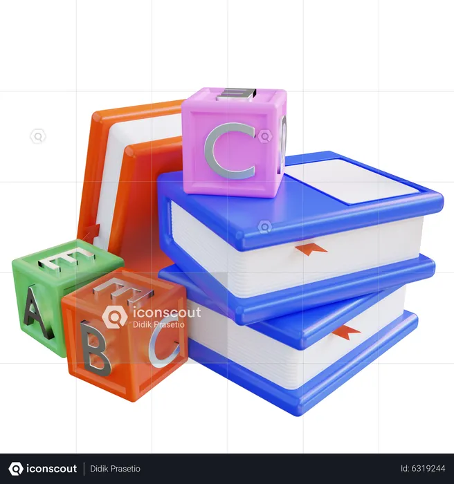 Kids with Big School Supplies Clip Art