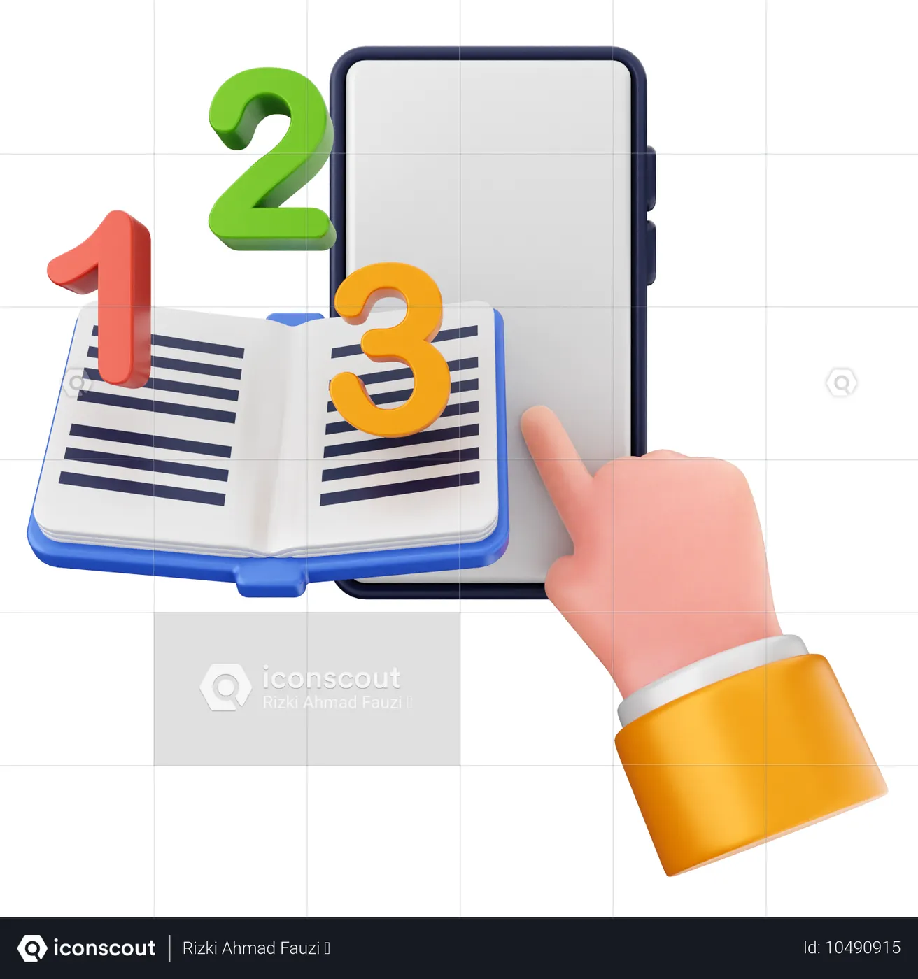 Education Smartphone 3D Icon Free Download User Interface 3D Icons