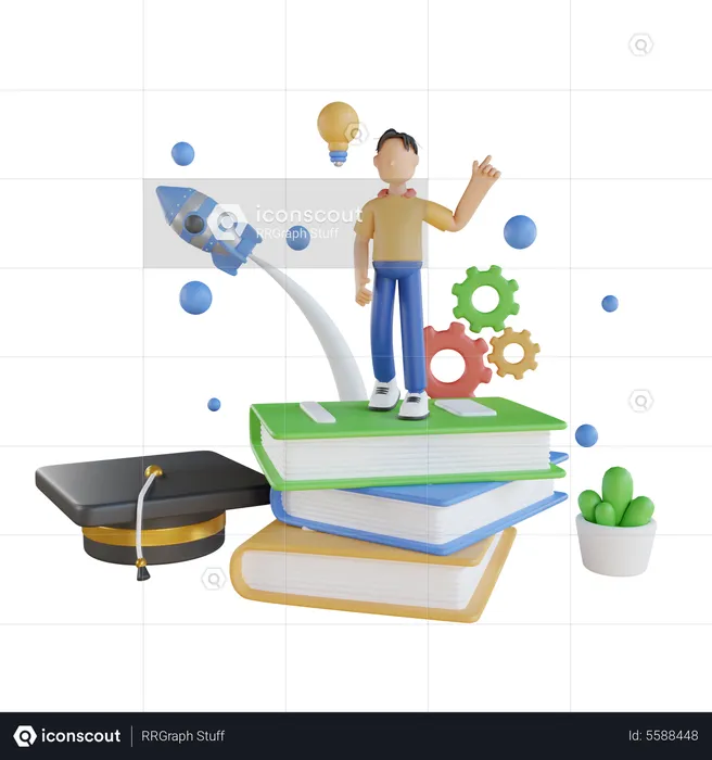 Education Startup  3D Illustration
