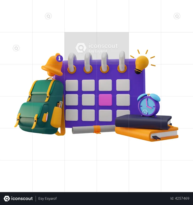 Education Timetable  3D Illustration